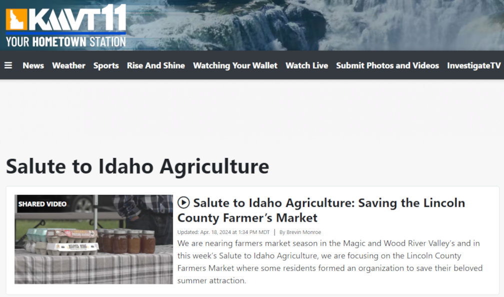 Salute to Idaho Agriculture: Saving the Lincoln County Farmer’s Market on KMVT – April 18, 2024
