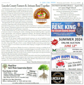 Lincoln County Farmers' Market featured in The Courier News in Fairfield, Idaho on April 10, 2024.